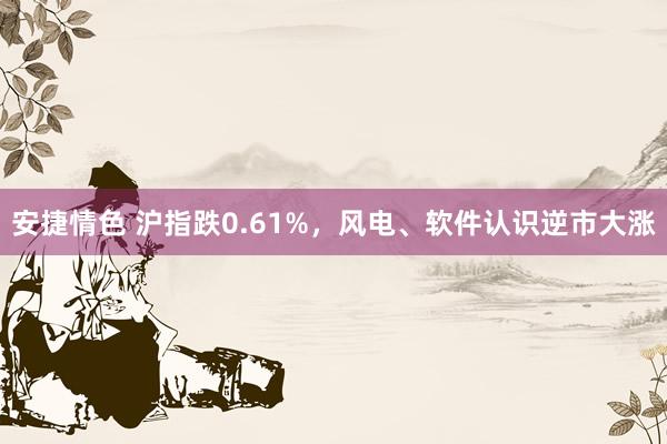 安捷情色 沪指跌0.61%，风电、软件认识逆市大涨