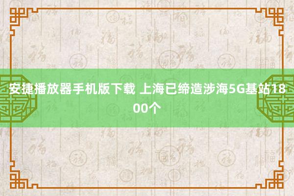 安捷播放器手机版下载 上海已缔造涉海5G基站1800个