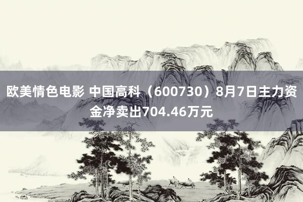 欧美情色电影 中国高科（600730）8月7日主力资金净卖出704.46万元