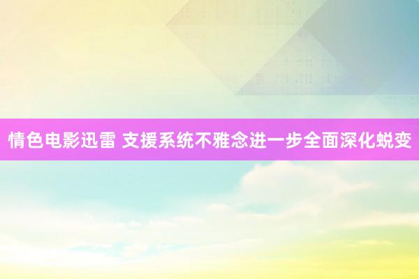 情色电影迅雷 支援系统不雅念进一步全面深化蜕变