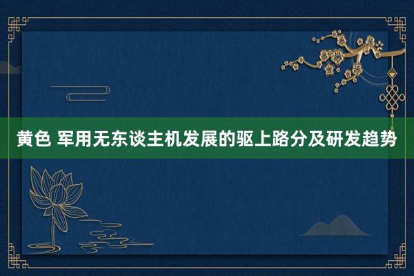 黄色 军用无东谈主机发展的驱上路分及研发趋势