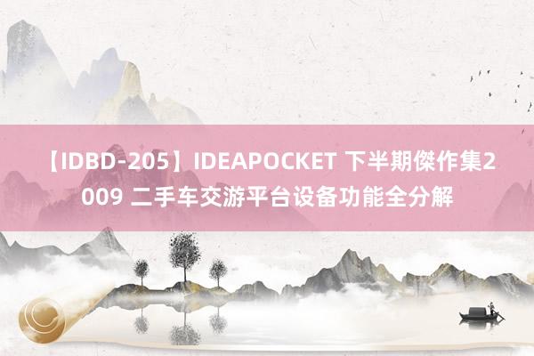 【IDBD-205】IDEAPOCKET 下半期傑作集2009 二手车交游平台设备功能全分解