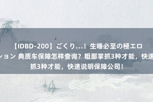 【IDBD-200】ごくり…！生唾必至の極エロボディセレクション 典质车保障怎样查询？粗鄙掌抓3种才能，快速说明保障公司！