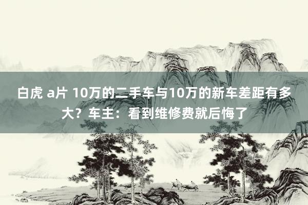 白虎 a片 10万的二手车与10万的新车差距有多大？车主：看到维修费就后悔了