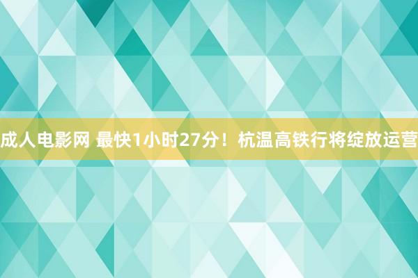 成人电影网 最快1小时27分！杭温高铁行将绽放运营