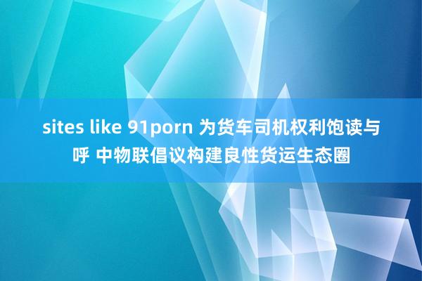 sites like 91porn 为货车司机权利饱读与呼 中物联倡议构建良性货运生态圈