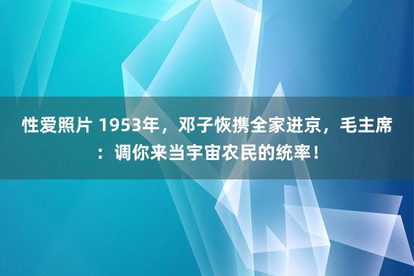 性爱照片 1953年，邓子恢携全家进京，毛主席：调你来当宇宙农民的统率！