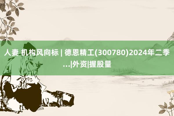 人妻 机构风向标 | 德恩精工(300780)2024年二季...|外资|握股量